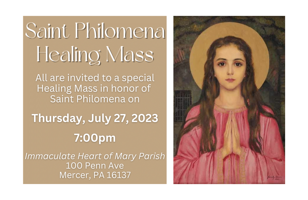 Saint Philomena Healing Mass Immaculate Heart of Mary Roman Catholic
